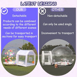 10ft Inflatable Bubble House Dome with Tunnel for Kids, Clear TPU Balloon Tent for Parties, Includes 450W Air Blower & 600W Air Pump SAYOK
