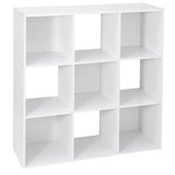 ZenStyle 9 Cube Storage Shelf Organizer, Wooden Bookshelf System Display Cube Shelves Compartments, Customizable W/ 5 Removable Back Panels (White) ZenStyle