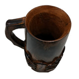 Handcrafted Wooden Beer Mug with Handle Antique Color Floral Cut Design Viking Renissance Beer Tankard Fantasy Mug Rustic Handmade Wood Beer Groomsmen collectiblesBuy