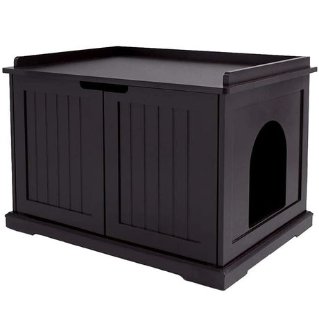 unipaws Cat Litter Box Enclosure Furniture, Cat Washroom, Hidden Litter Box Cover, Cabinet for Large Cat, Dog Proof Cat Litter Boxes, Hideaway Litter Box, Cat House, Espresso unipaws