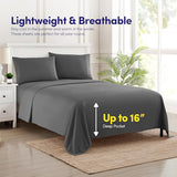 1500 Supreme Collection King Sheet Sets Gray - Luxury Hotel Bed Sheets and Pillowcase Set for Mattress - Extra Soft, Elastic Corner Straps, Deep Pocket, Gray Sweet Home Collection