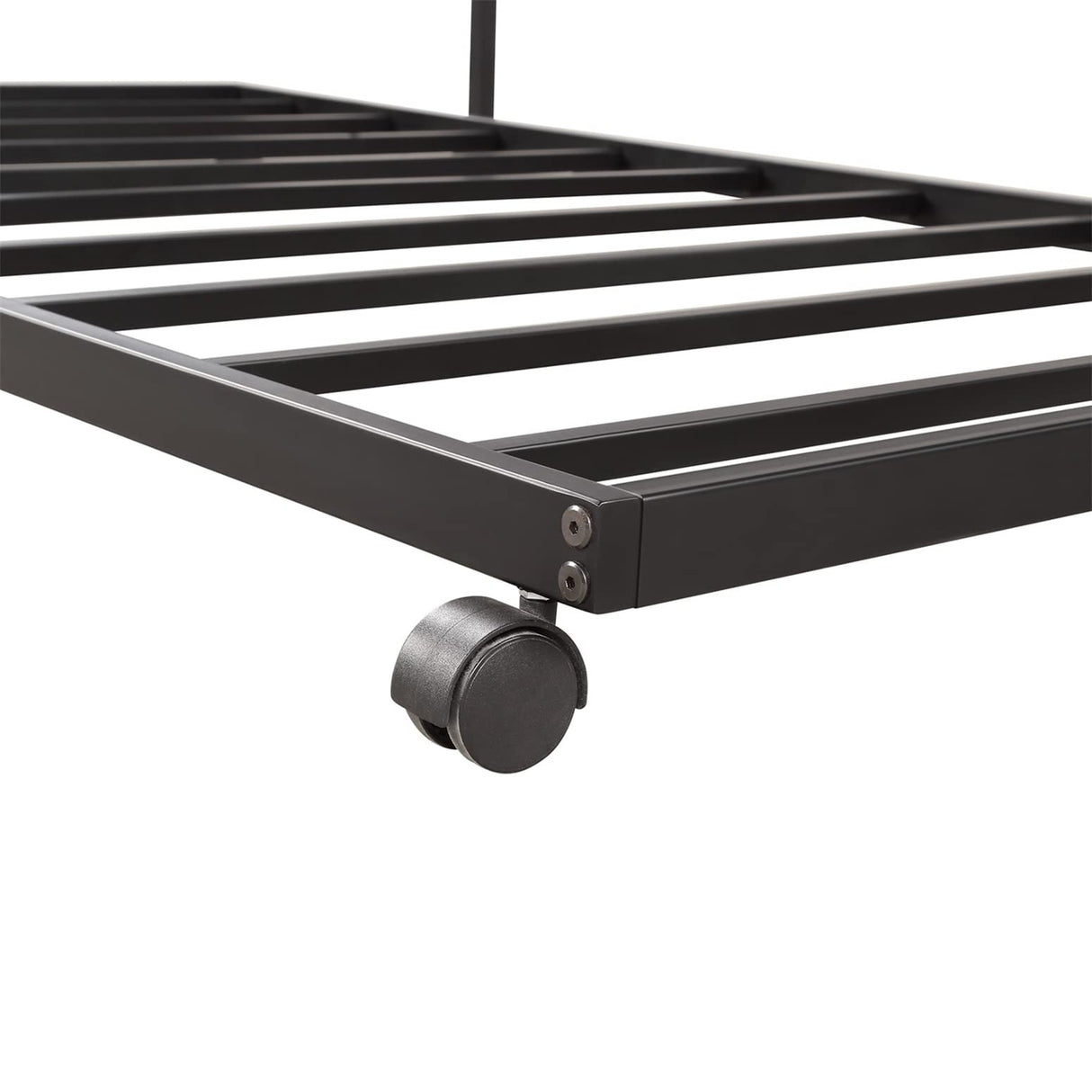 Metal Daybed with Trundle, Twin Size Day Bed Frame with Pullout Trundle, Heavy-Duty Daybed for Living Room Bedroom Kids Teens and Adults, Black Bellemave