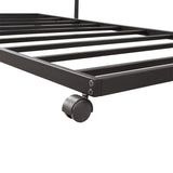 Metal Daybed with Trundle, Twin Size Day Bed Frame with Pullout Trundle, Heavy-Duty Daybed for Living Room Bedroom Kids Teens and Adults, Black Bellemave