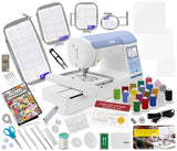 Brother PE900 Embroidery Machine Bundle - 5" x 7" Embroidery Field, Cuts Jump Stitches, Wireless LAN, Includes 4 Hoops, 20 Premium Threads, Stabilizer Sheets, 50,000+ Designs, Accessories & More