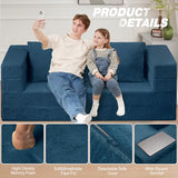 Cansunna Futon Sofa Bed with Pillow, 3-in-1 Sleeper Sofa Bed with Removable Cover, Convertible Floor Sofa Bed, No Assembly Boneless Couch for Living Room, Bedroom Cansunna
