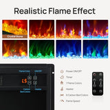 Rolanstar Fireplace TV Stand with Led and Power Outlets, Black Entertainment Center with 26" Electric Fireplace for 45/50/55/60/65 inch TVs, Modern TV Console with Storage Cabinet for Living Room Rolanstar