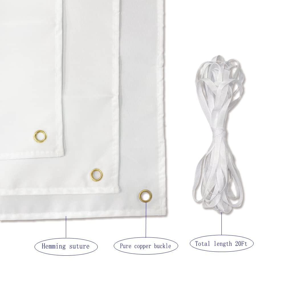 Blank Banners DIY Signs Blank Banner Polyester Oxford Cloth 300D Sublimation Banner with Hanging Rope for Business Office Advertising graffiti Indoor Wall Outdoor White banner (2x4FT 1pack) Jegatoo