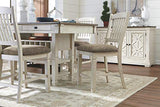 Signature Design by Ashley Bolanburg Farmhouse Counter Height Dining Room Table, White & Brown Signature Design by Ashley