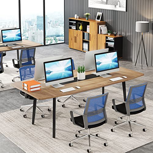 LITTLE TREE 6 FT Conference Room Table, 70.86L x 35.43W x 29.52H Inches Boat Shaped Meeting Seminar Boardroom Table LITTLE TREE