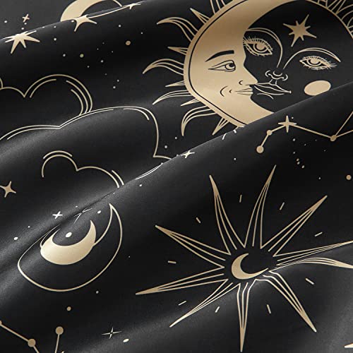 EXQ Home Satin Pillowcase for Hair and Skin Queen - Black Printed Silk Pillow Cases 2 Pack 20x30 inches - Satin Pillow Cases Set of 2 with Envelope Closure, Gifts for Women Men EXQ Home