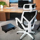 CONSDAN Foot Rest, Ergonomic Footrest for Under Desk at Work, Nursing Foot Stool, Natural Solid Wood Non-Slip Slanted Top Foot Stool for Office/Standing Desk (Black Color) CONSDAN