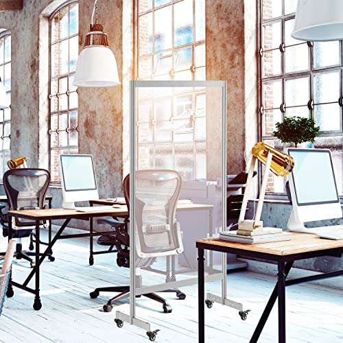 Global Industrial Clear Mobile Divider, Acrylic, 30" W x 60" H Global Industrial