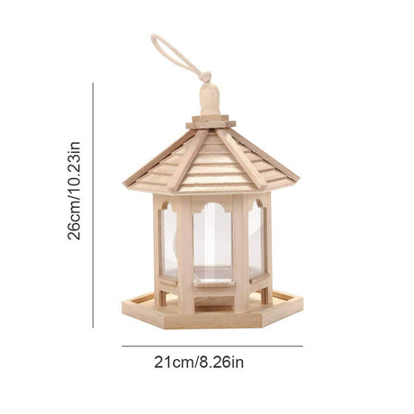 Bird Feeder,Gazebo Bird Feeder Bird House Wooden Bird House for Outside Indoors Hanging (Assorted Color) Pssopp