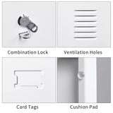 iCHENGGD Metal Locker 6 Door Tall Employee Storage Locker Office Storage Lockers with Combination Lock, Locker Storage Cabinet for Home Gym Office School iCHENGGD