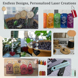 Leafcraft 218PCS Laser Engraving Material Explore Kit, 31 Kinds Laser Cutting Engraving Accessories Include Acrylic, Metal, Wood, Felt, PU Leather, Cork, Rock, Rubber for Engraver Machine DIY Crafting leafcraft