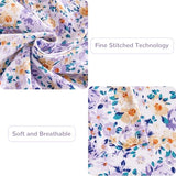 Mooreeke Floral Twin 3 Pieces Bed Sheets, Soft Microfiber Bedding Sheets & Pillowcases, Deep Pocket Non-Slip Vintage Twin Sheet, Purple Yellow Flower Pattern Bedsheets Mooreeke