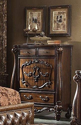 Acme Versailles 5 Drawer Wood Chest in Cherry Oak