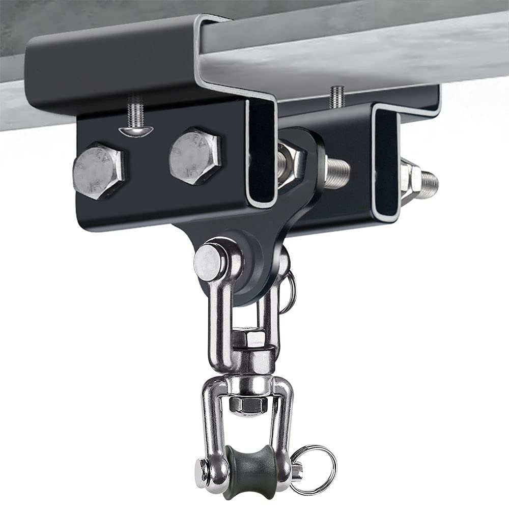 Dolibest Heavy Bag Mount, Punching Bag Hanger, I Beam Hanger, Heavy Bag Hanger for Punching Bag Accessories, Punching Bag Bracket, Beam Hanger with Swivel Hook, Ceiling Mount for Boxing Bag Dolibest