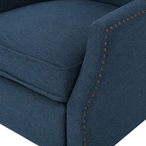 GDFStudio Christopher Knight Home Wescott Traditional Fabric Recliner, Navy Blue