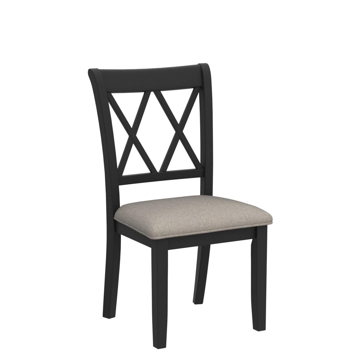 Roundhill Furniture Windvale Fabric Upholstered Dining Chair, Set of 2, Black - WoodArtSupply