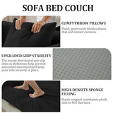 HouseMila 53.15" Boneless Couch,4-in-1 Futon Sofa Bed Modular Loveseat Sleeper Folding Compressed Couch with Pillows,No Assembly Required Convertible Sofa Bed for Living Room Bedroom Guest Room,Black HouseMila