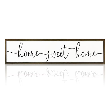 Home Sweet Home Signs, Rustic Wood Wall Plaque, Decorative Wooden Box Sign, Farmhouse Homes Decor for Living Room, Wall Decor Art, New Home Decoration, Housewarming Gift 17.8x4x1.2 inches WKYAER
