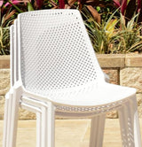 Urban Elements Melbourne 9-Piece Round Patio Furniture Set | Teak Finish 100% FSC Eucalyptus Wood | Backyard Furniture, Outside Table and Chairs, Outdoor Dining Set, White Urban Elements