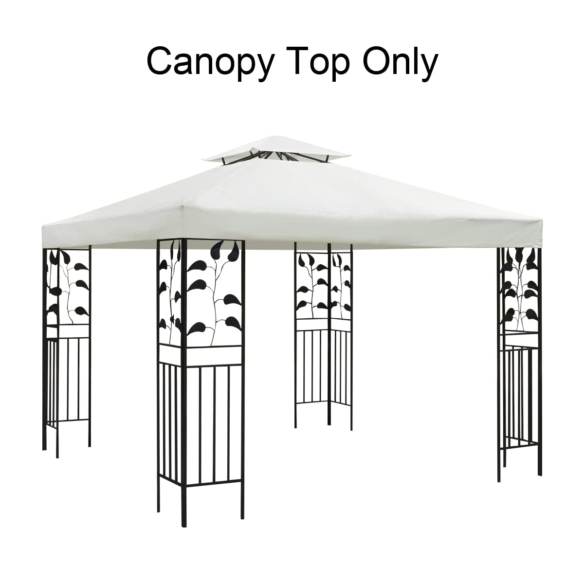 Gazebo Canopy Replacement -10x10 Canopy Replacement top-Gazebos on Clearance Outdoor Canopy Shelter Top Double Tiered Canopy Cover, 10x10 FT (Off White)