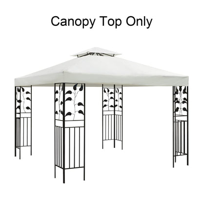 Gazebo Canopy Replacement -10x10 Canopy Replacement top-Gazebos on Clearance Outdoor Canopy Shelter Top Double Tiered Canopy Cover, 10x10 FT (Off White)