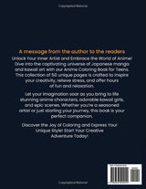 Anime Coloring Book for Teens: 50 Unique Pages of Japanese Manga Art, Kawaii Girls, and Epic Scenes | Perfect for Stress Relief, Boosting Creativity, and Providing Hours of Fun and Relaxation WoodArtSupply