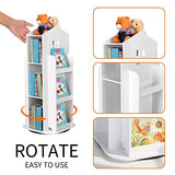 HM&DX 360° Rotating Children's Cartoon Bookshelf - Space-Saving Floor Rack for Home & Office HM&DX