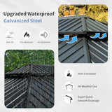 Domi Hardtop Gazebos 12x12FT, Aluminum Metal Gazebo with Galvanized Steel Double Roof Canopy, Curtain and Netting, Permanent Gazebo Pavilion for Patio, Backyard, Deck and Lawn, Grey domi outdoor living