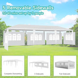10' x 30' White Gazebo Canopy Tent with 5 Removable Sidewalls, Outdoor Patio Gazebo Tent with Transparent Windows, Ideal for Parties, Weddings, Birthdays, Events, Gatherings, Backyard Usnipoya