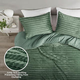 Intelligent Design Twin Comforter Set, Cozy Plush Bedding, Microfiber Reverse, 2 Piece, Lightweight, Super Soft Ribbed Velvet Comforter 1 Sham, All Season Fluffy Bed Set, Avril, Twin/Twin XL Green Intelligent Design