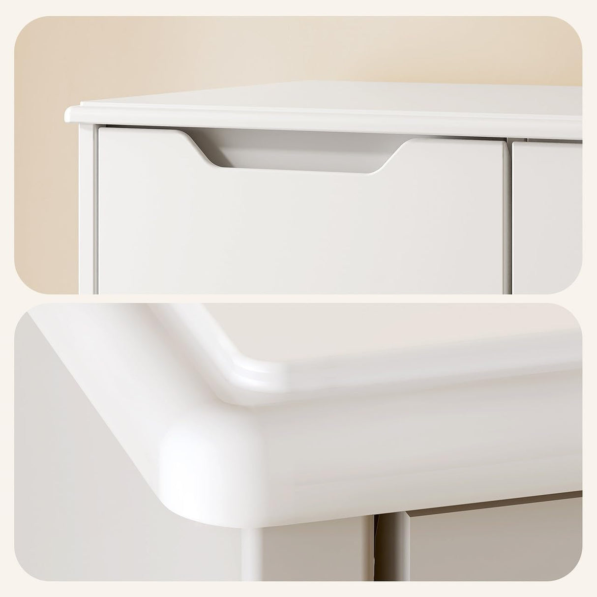 Bealife 5 Drawer Dresser，Dresser for Bedroom with Anti-Tripping Device and Embedded Handles for Home, Dressers & Chests of Drawers with Large Storage Capacity (White) Bealife