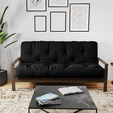 Royal Sleep Products by The Futon Factory 12 inch Foam Futon Mattress - Solid Black Fabric - Full Size - CertiPUR Certified Foams - Made in USA - (Frame not Included) Royal Sleep Products