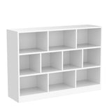 Cozy Castle White Bookshelf, 3-Tier Open Shelf Bookcase, 10 Cube Storage Organizer with Anti-Tilt Device, Freestanding Horizontal Bookshelf Cube Shelf for Bedroom, Living Room Cozy Castle