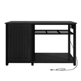 GERDIOEB 55-75 Gallon Aquarium Stand with Power Outlets - Heavy Duty Metal Fish Tank Stand with Cabinet for Fish Tank Accessories Storage, Reptile Terrarium, 860 lbs Capacity, Black GERDIOEB