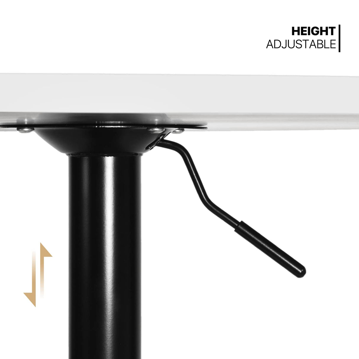 MoNiBloom Bar Table Kitchen Dining Table High Top Table for Home Balcony Indoor Outdoor Bistro Table 27.5''- 36" Height-Adjustable Round Cocktail Table, White,Silver MoNiBloom