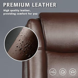 LEMBERI Office Desk Chair, High Back Executive Computer Chair, Ergonomic Big and Tall Adjustable PU Leather Chairs with Padded Armrest for Long Time Sitting (Brown) LEMBERI
