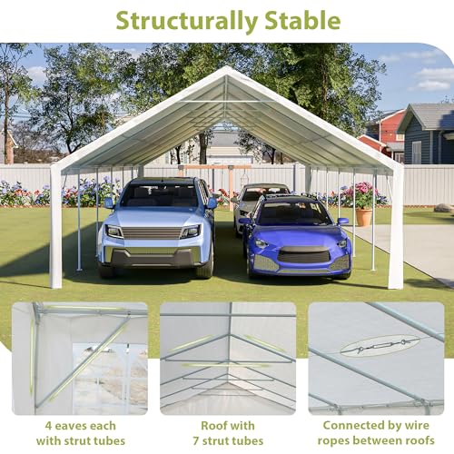 GihulaGo 20x40 ft Party Tent, Outdoor Heavy Duty Party Wedding Big Tent Event Shelters, Upgraded Galvanized Canopy with Removable Sidewalls, Doors, 4 Sandbags and 3 Carry Bags GihulaGo