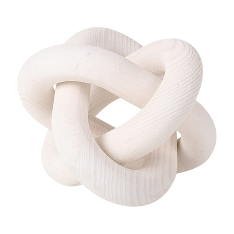 Renococo Wood Chain Link Decor 3-Link,6 Inch Dia Wood ,White/Wood Color Hand Carved,Knot Decorative Object,Coffee Table Decor,Country Chain Knot Decor,Mom Gifts Renococo