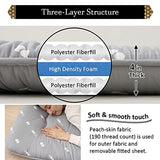 EMOOR Japanese Floor Futon Set (Mattress, Cover & Storage Case) -Kyoto- Full Size (55x80in) Gray, Sleeping Mat Tatami Bed Pad EMOOR