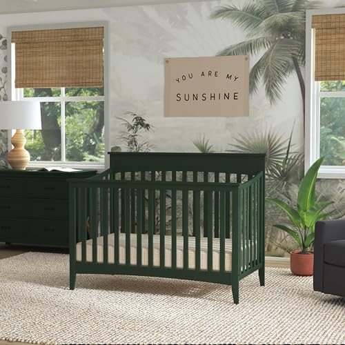 DaVinci Grove 4-in-1 Convertible Crib in Forest Green, Greenguard Gold Certified DaVinci