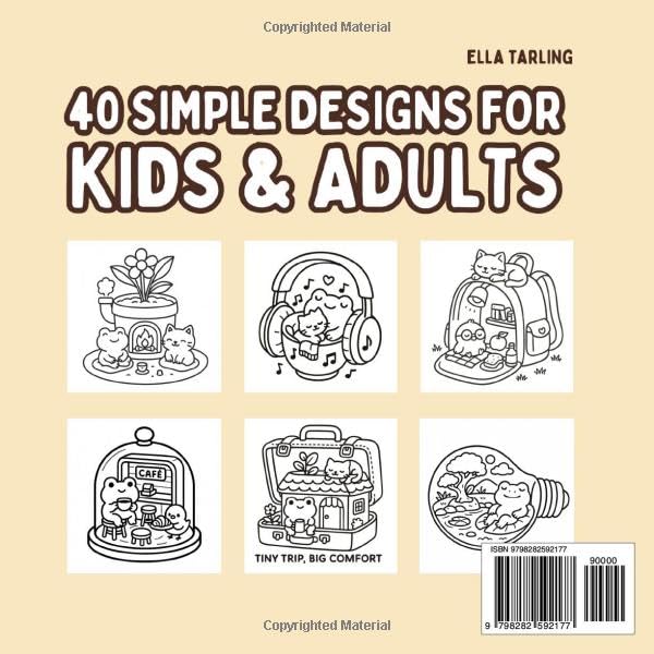 Little Comfy – A Cute & Cozy Coloring Book for Kids & Adults: 40 Bold & Easy Designs with Frogs, Tiny Worlds & Relaxing Scenes – Perfect for Stress Relief & Fun WoodArtSupply