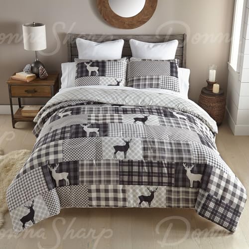 Donna Sharp Ridge Point Comforter Bedding Set - 3-Piece Queen Size Reversible Comforter Set - Includes 1 Plush Comforter and 2 Pillowcases - Machine Washable Donna Sharp