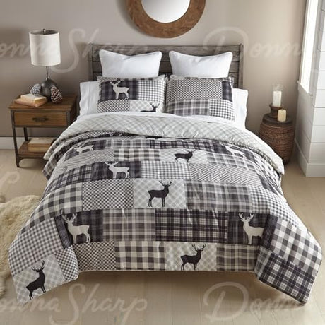 Donna Sharp Ridge Point Comforter Bedding Set - 3-Piece Queen Size Reversible Comforter Set - Includes 1 Plush Comforter and 2 Pillowcases - Machine Washable Donna Sharp