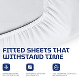 3 Piece Hospital Bed Sheet Set, Soft Jersey Knitted T-Shirt Quality, 1 Flat, 1 Fitted, 1 Pillowcase White Classic