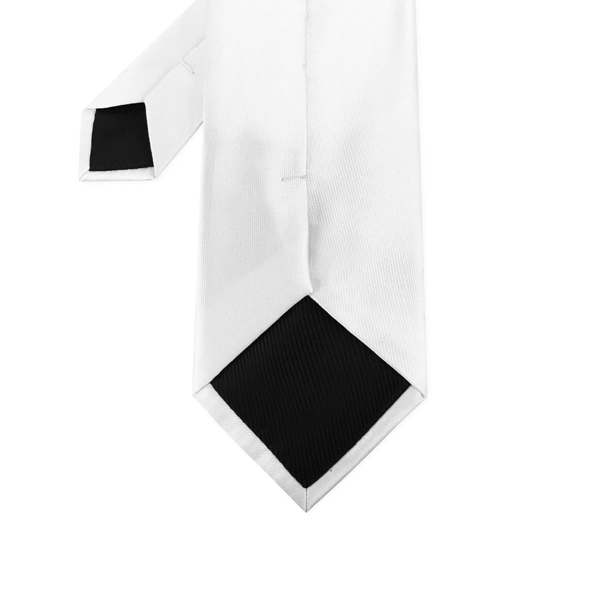 Murong Jun Men's Ties Solid Color Pure Polyester Plain Necktie White Ties For Men Murong Jun