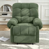 GEEVIVO Recliner Chair, Manual Armchair for Adults with Adjustable Push Back & Side Pocket Small Single Sofa Overstuffed Upholstered for Living Room, Bedroom, Home Theater, Green